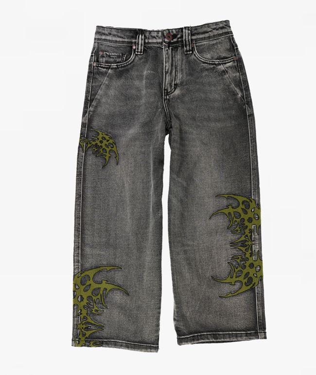 Vitriol Kids Void Infect Black Wash Ultra Wide Jeans - Vitriol