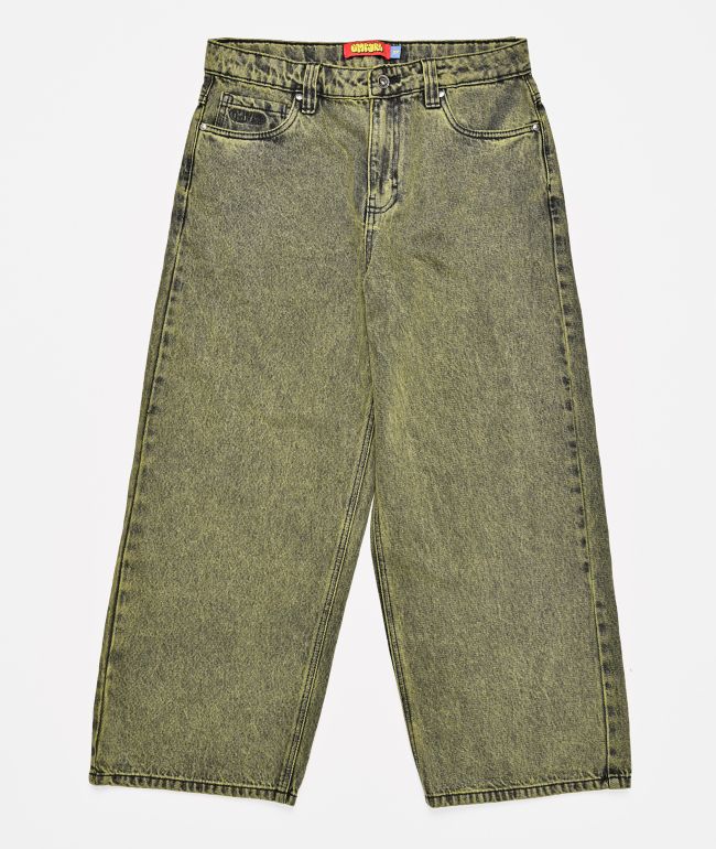 Empyre Kids Green Wash Ultra Wide Jeans - Empyre