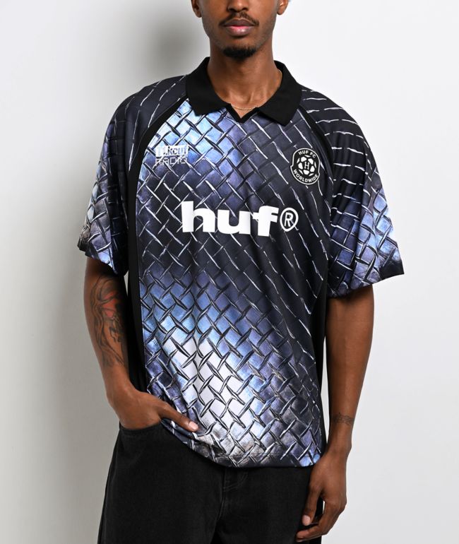 HUF Diamond Plate Black Soccer Jersey - HUF