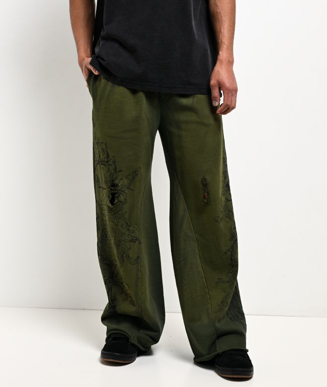 Affliction Jump Green Wash Sweatpants - Affliction