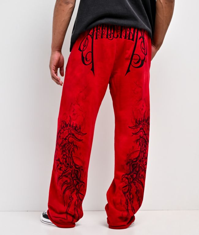 Affliction Vertebrae Red Sweatpants - Affliction