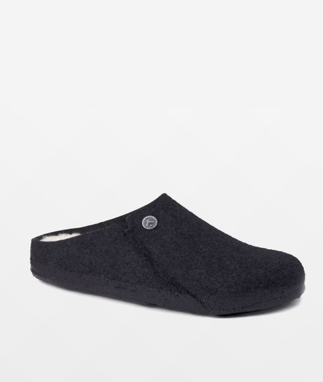 Birkenstock Zermatt Shearling Soft Footbed Anthracite Clogs - Birkenstock