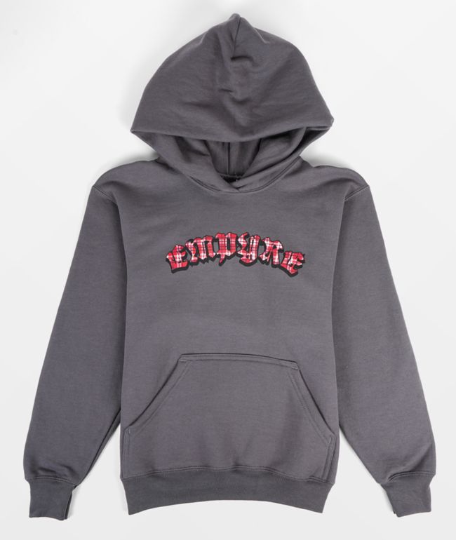 Empyre Kids Punk Plaid Charcoal Hoodie - Empyre