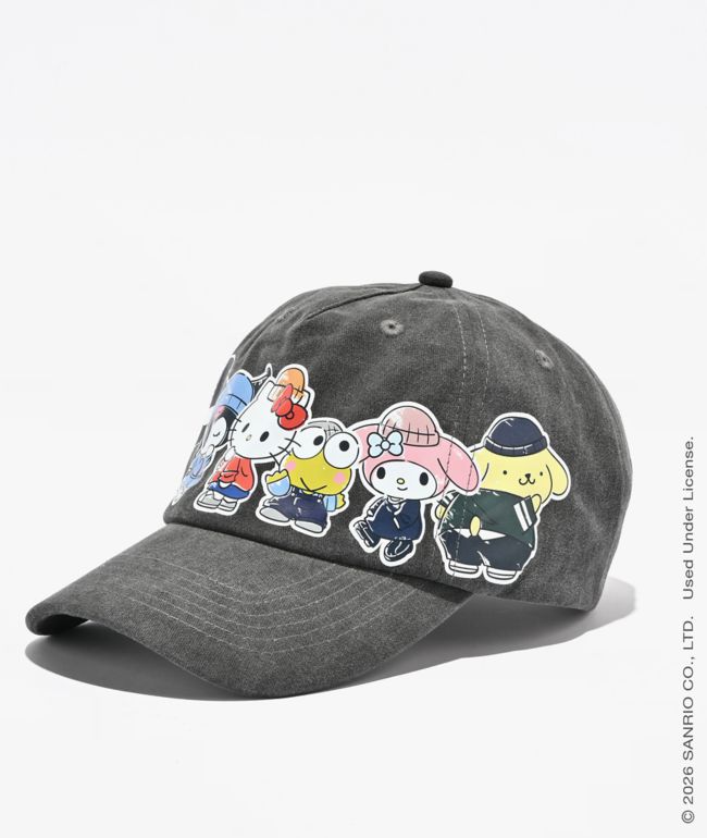 Hello Kitty® And Friends | A.LAB Hello Kitty Graffiti Vintage Black Strapback Hat - Hello Kitty And Friends