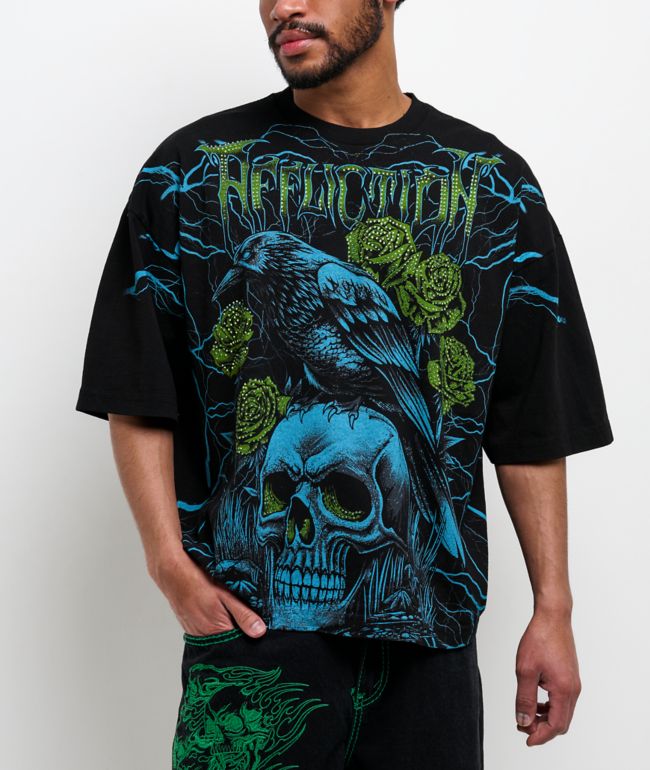 Affliction Midnight Curse Black Boxy T-Shirt - Affliction