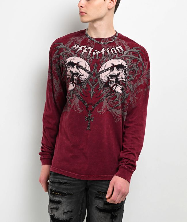 Affliction Collapse Last Red Wash Long Sleeve T-Shirt - Affliction