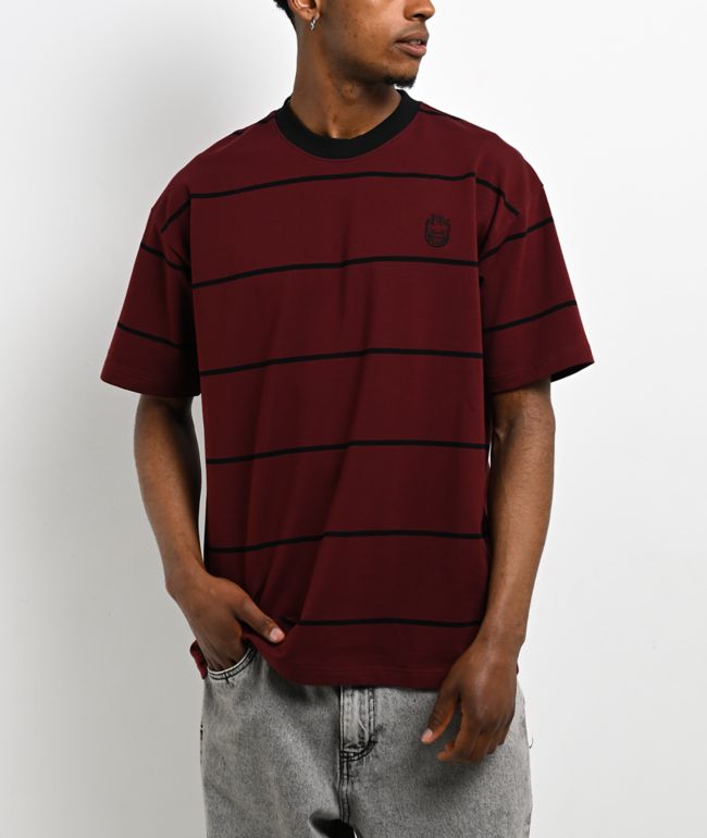 Spitfire Bighead Stripe Red Knit T-Shirt - Spitfire