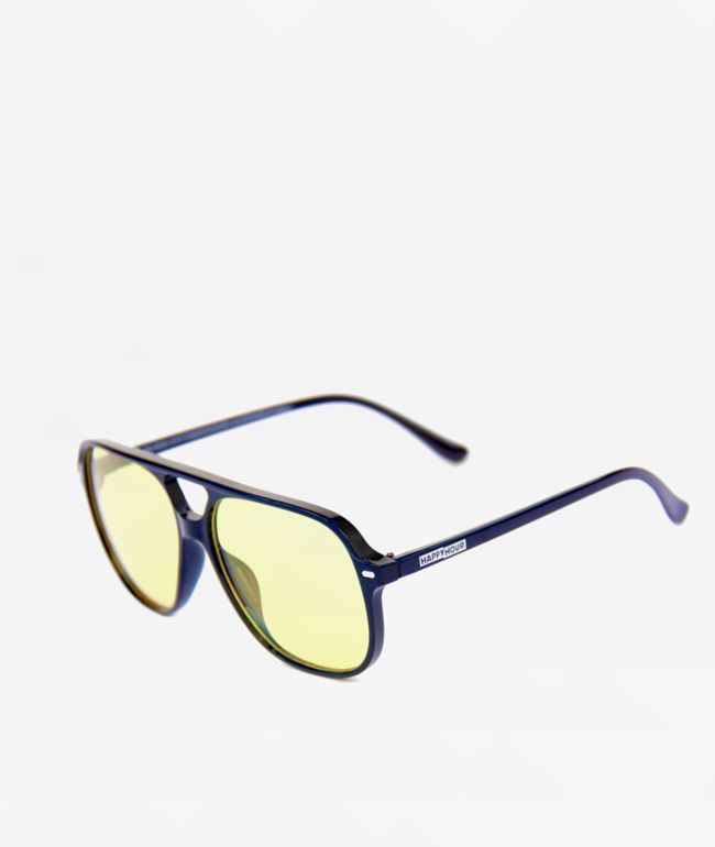 Happy Hour x Wenzday The Dukes Black & Yellow Sunglasses - Happy Hour
