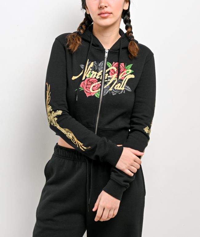 Ninth Hall MTT Black Crop Zip Hoodie - Ninth Hall