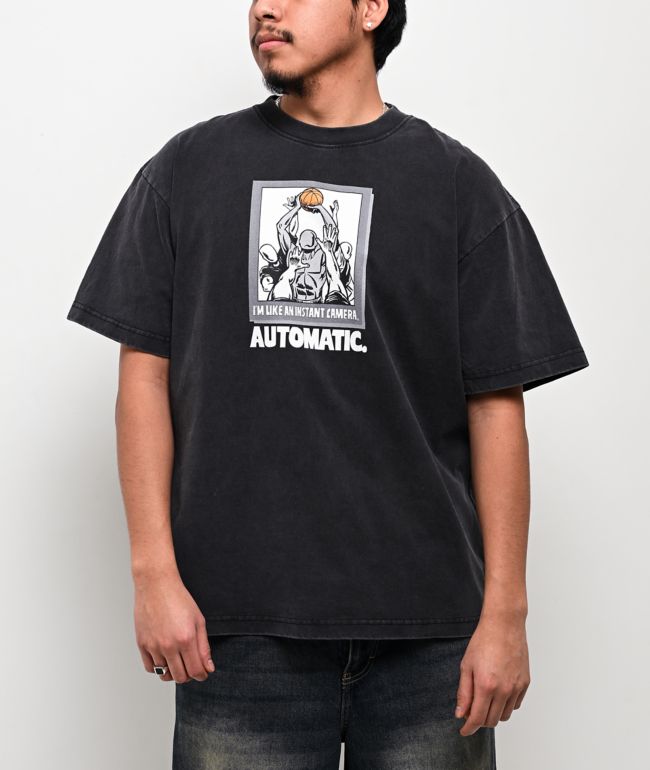 Ninth Hall Fundamentals Thermal Black Wash Boxy 2Fer Long Sleeve T