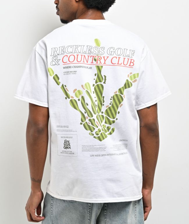 Reckless Golf by Cboys TV Country Club White T-Shirt - CboysTV