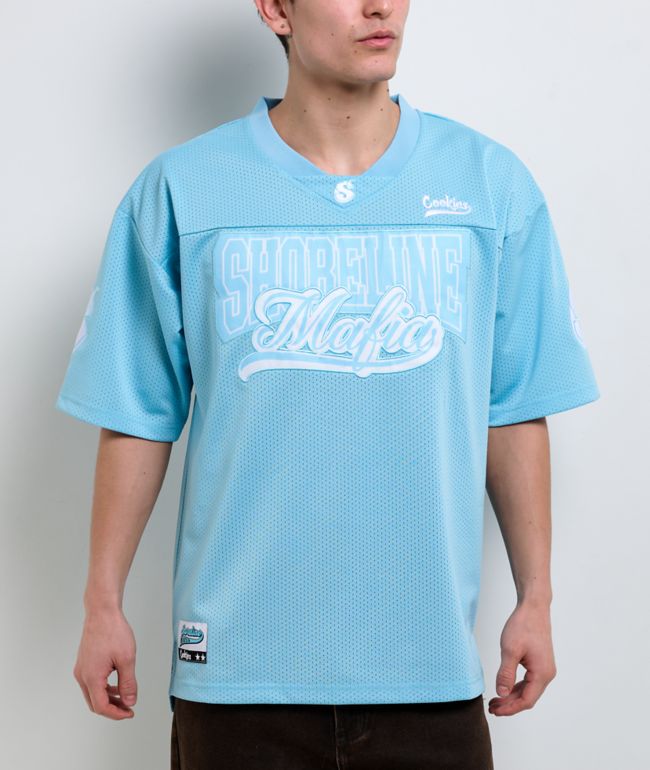 Cookies x Shoreline Mafia Baby Blue Football Jersey - Cookies Clothing