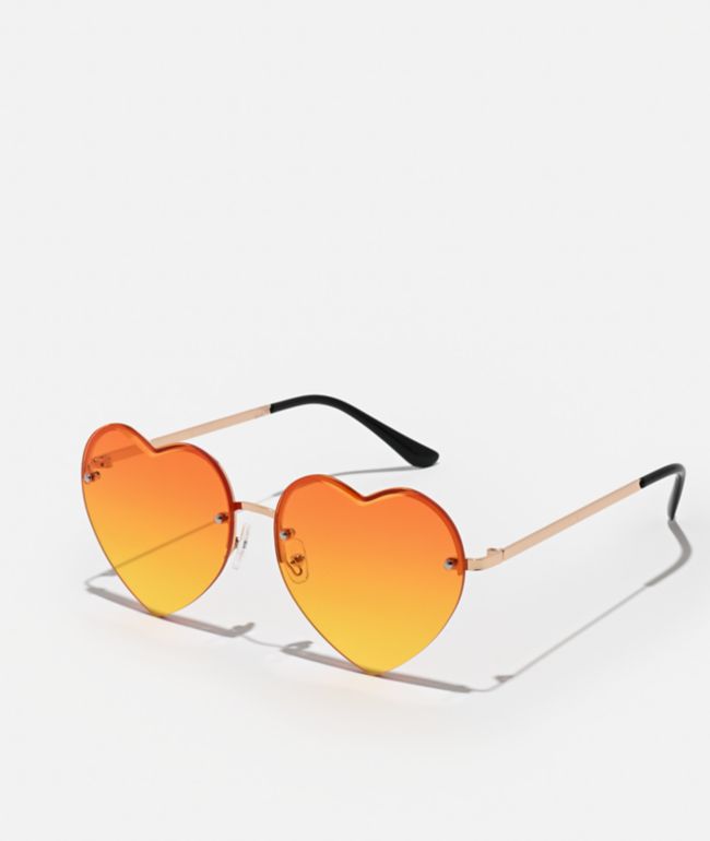 Bestie Orange Heart Sunglasses - I SEA