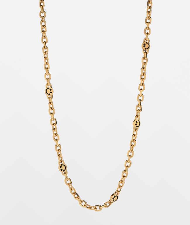 Smiley Cutout Finechain Silver Necklace - 