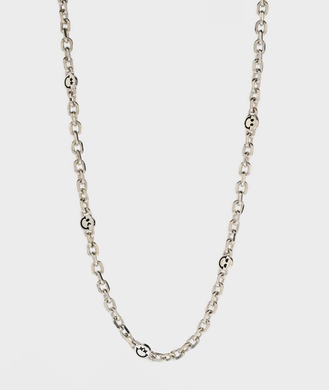 Smiley Cutout Finechain Gold Necklace - 