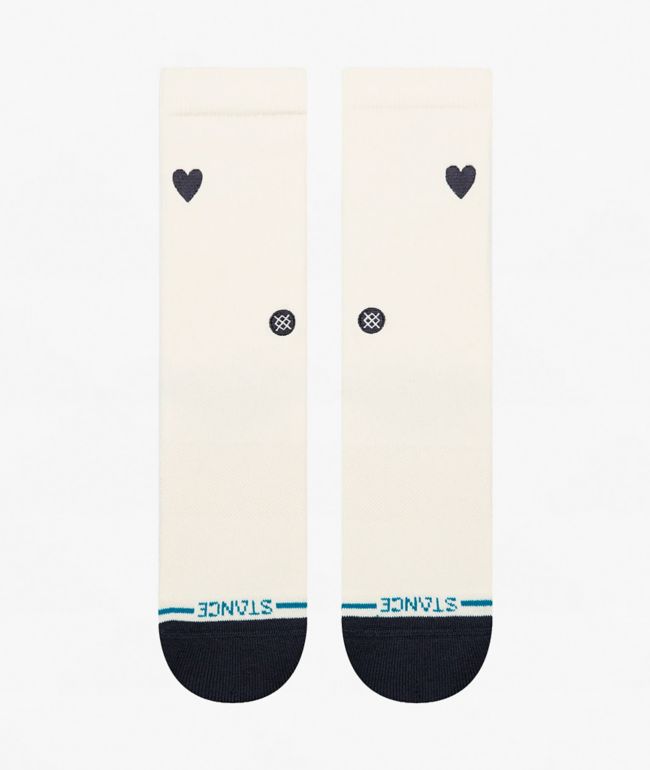 Stance Heart Off White Crew Socks - Stance