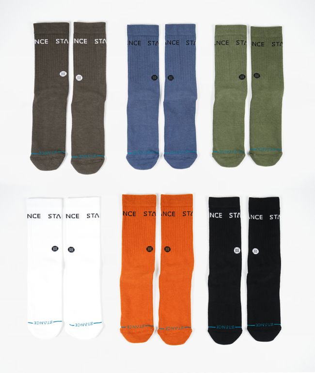 Stance Origin 6 Pack Crew Socks - Stance