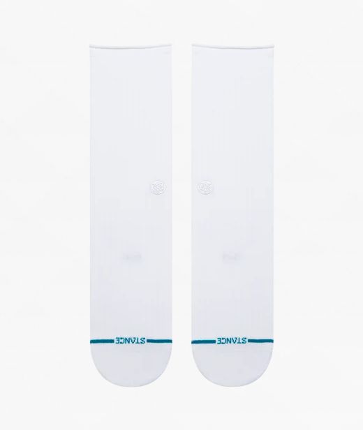 Stance Rolled Solid White Crew Socks - Stance