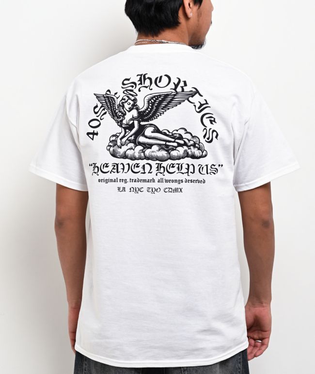 40s & Shorties Heaven Help Us White T-Shirt - 40s & Shorties