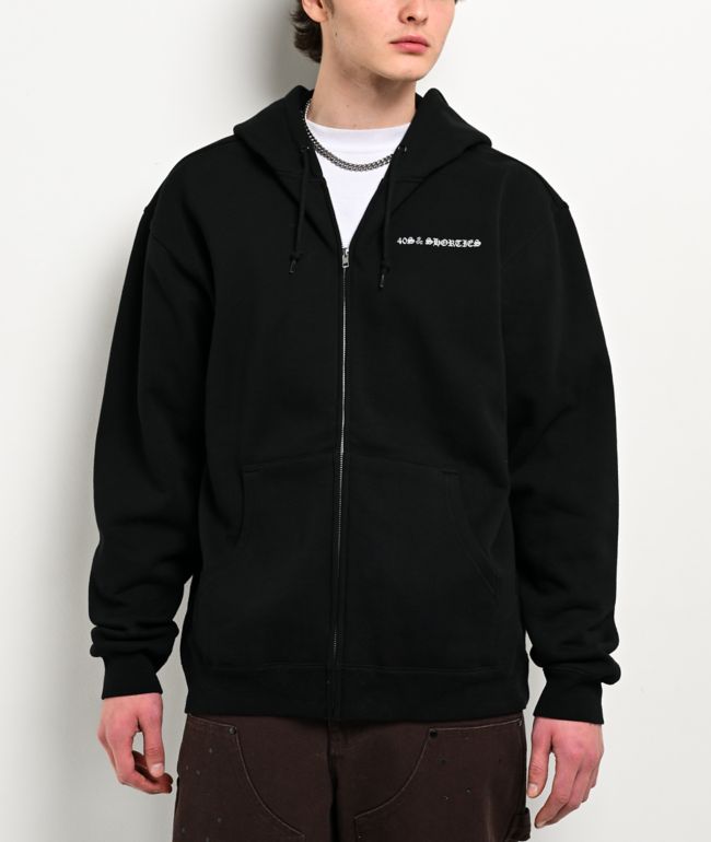 40s & Shorties Born Sinner Black Zip Hoodie - 40s & Shorties