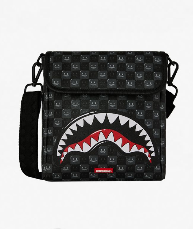 Sprayground Shark In Paris Bubbly Black Messenger Bag - Sprayground