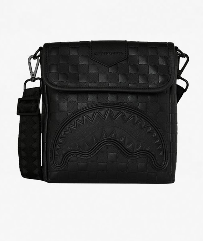 Sprayground Raised Check Black Messenger Bag - Sprayground