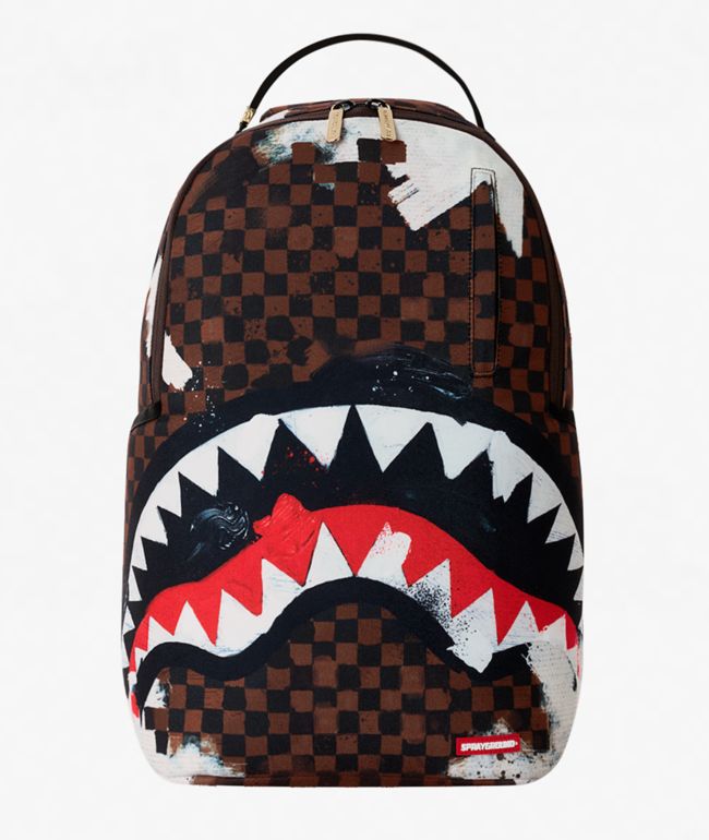 Sprayground Sharks In Paris Painted Brown Backpack - Sprayground