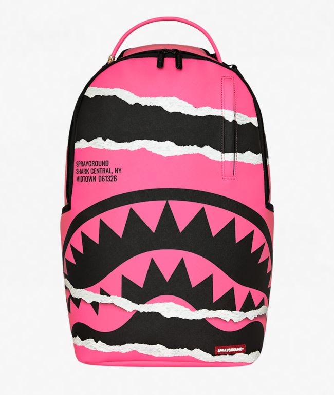 Sprayground Shark Central Duality Tear Pink Backpack - Sprayground