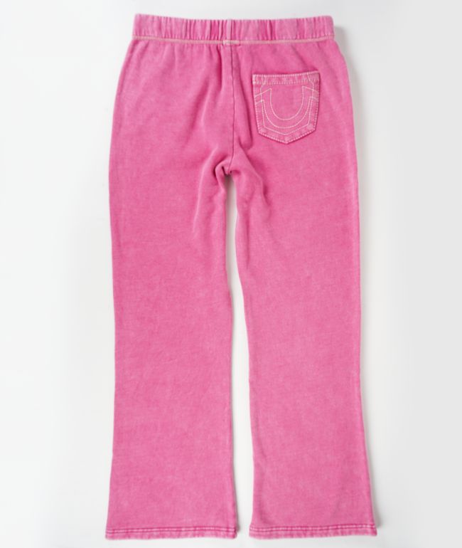 True Religion Pink Wash Foldover Straight Leg Sweatpants - True Religion