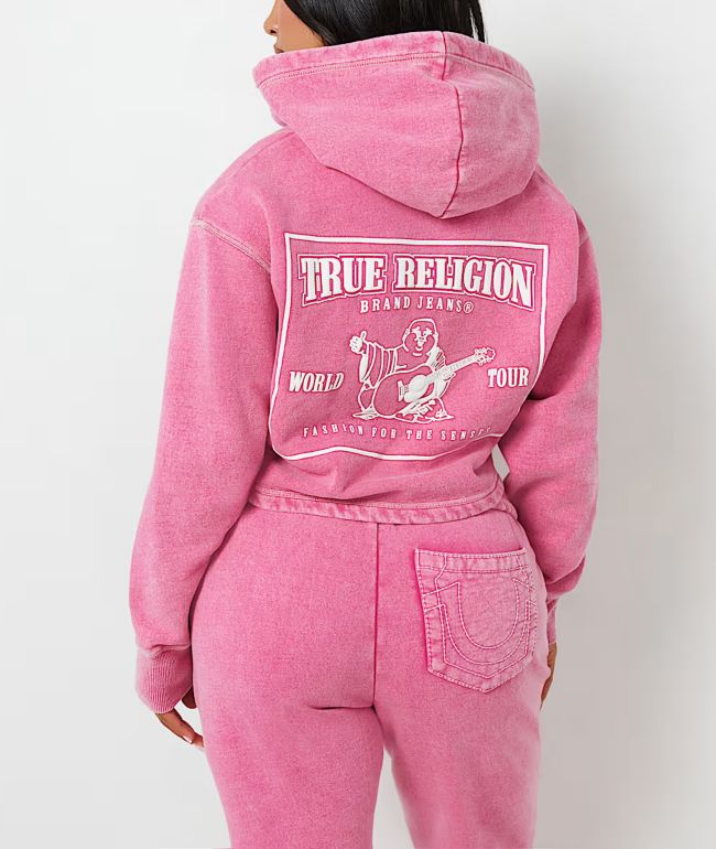 Juicy Couture OG Big Bling Red Dahlia Velour Zip Hoodie | Zumiez