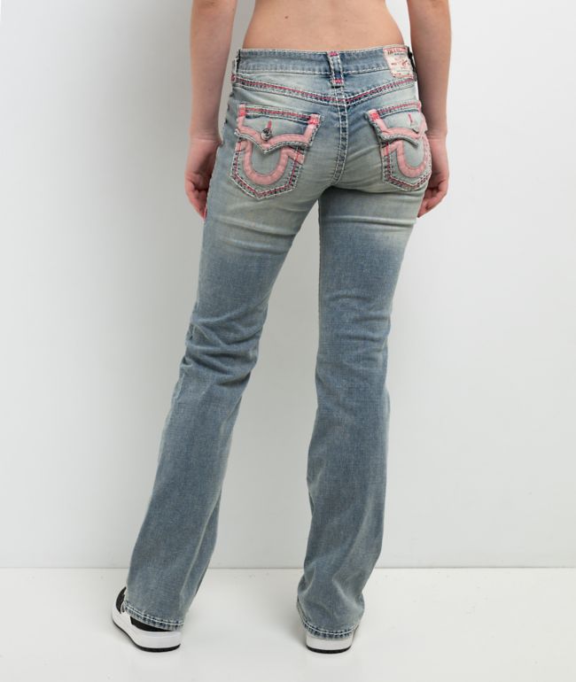 True Religion Becca Super T Applique Petal Bloom Bootcut Jeans - True Religion