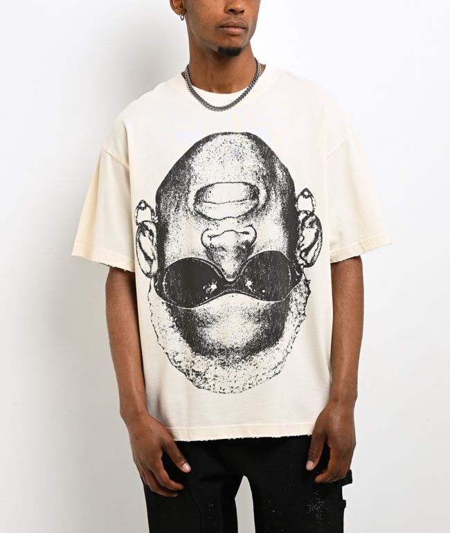 Rodman Apparel Upside Down Cream T-Shirt - Rodman