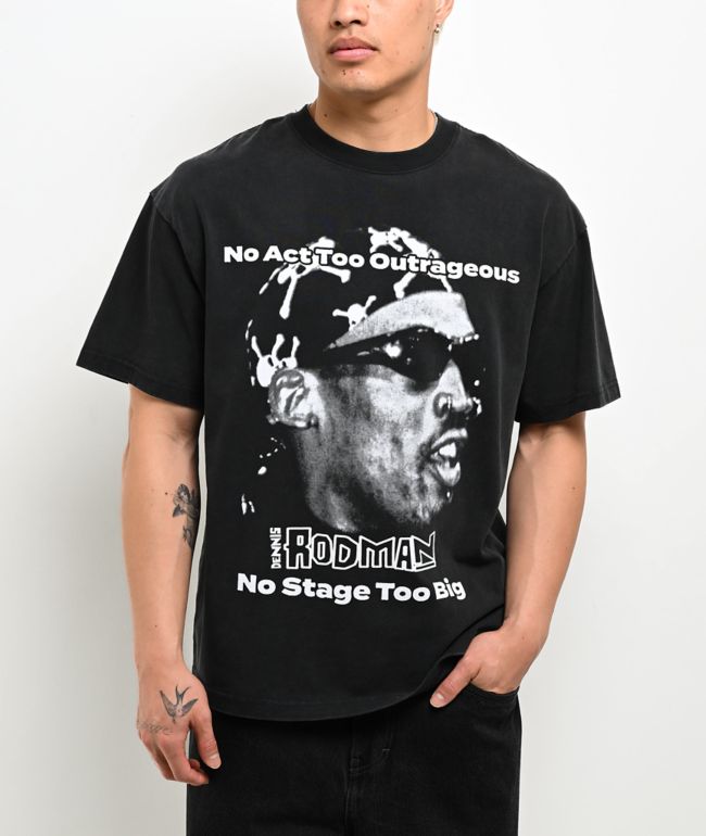 Rodman Apparel No Stage Too Big Black Wash T-Shirt - Rodman