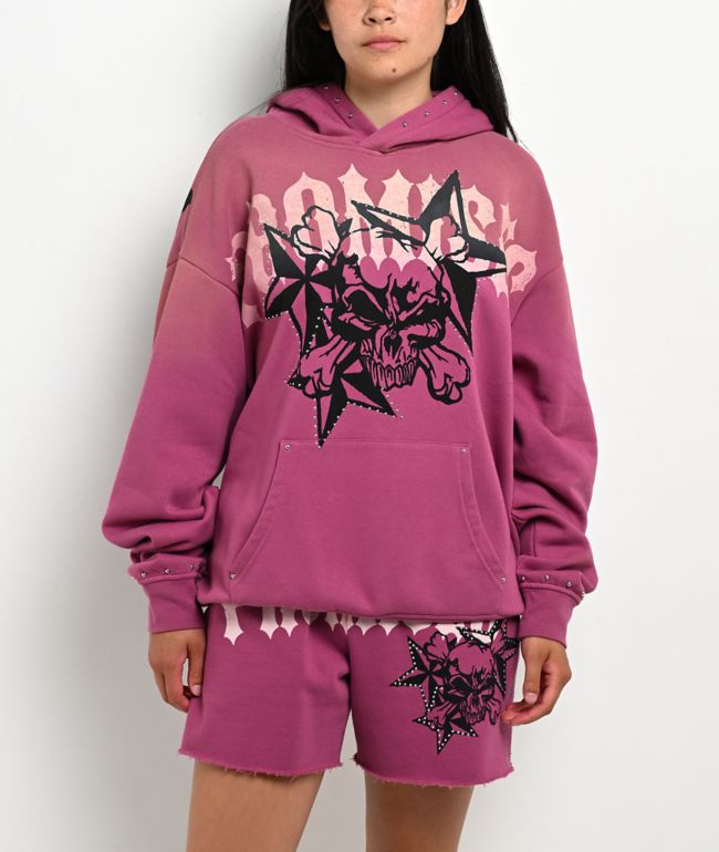 Broken Promises Subculture Studded Pink Hoodie - Broken Promises