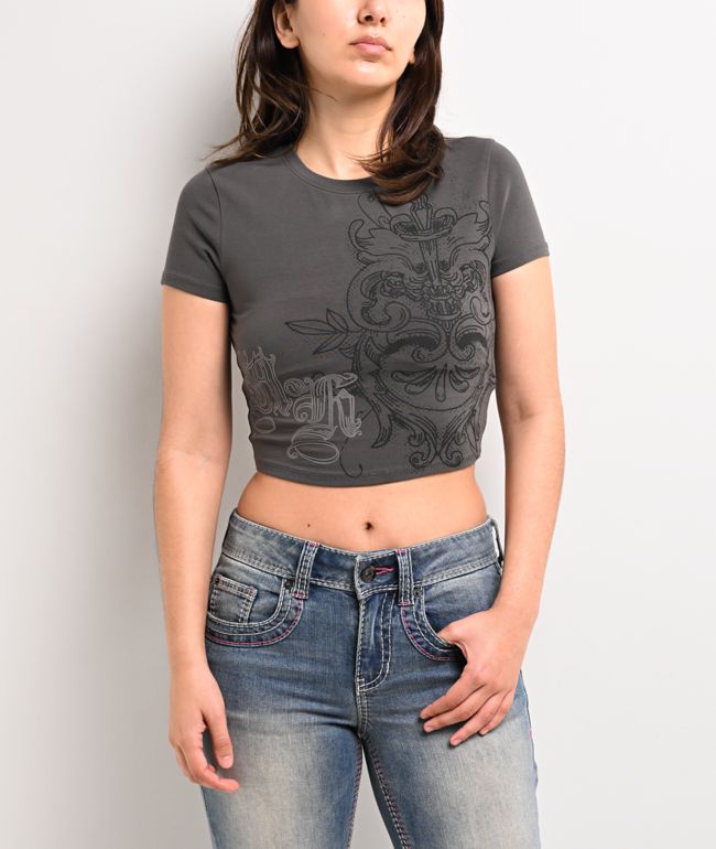 Ninth Hall Carina Grey Crop T-Shirt - Ninth Hall
