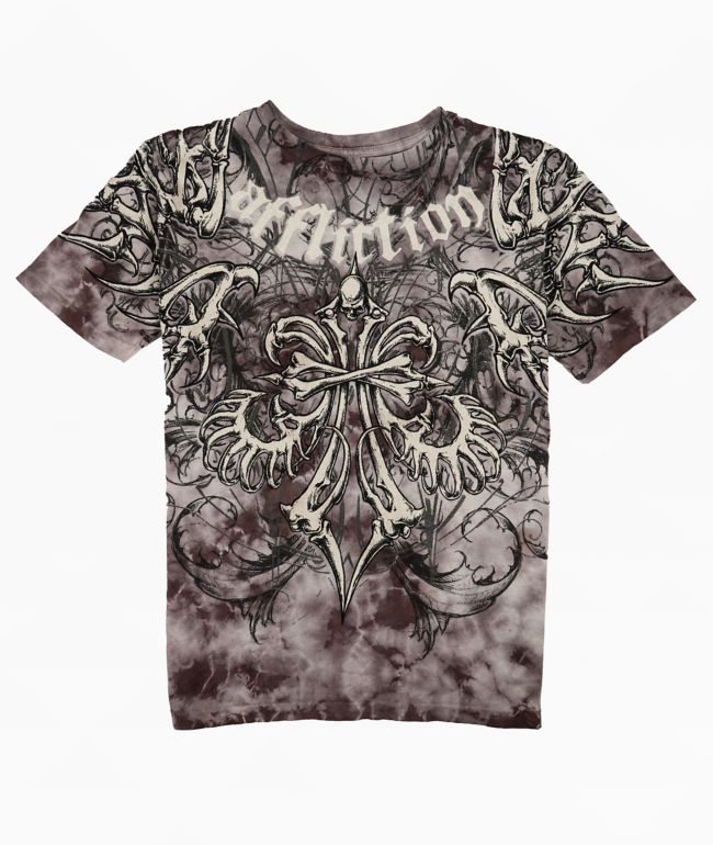 Affliction Skeleton Lilac Burnout T-Shirt - Affliction