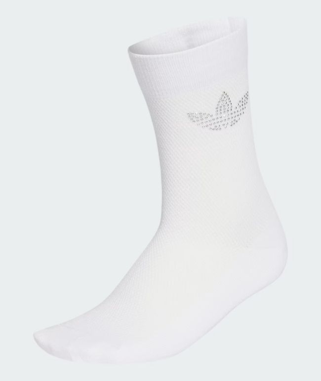 adidas Sparkly Trefoil White Crew Socks - adidas
