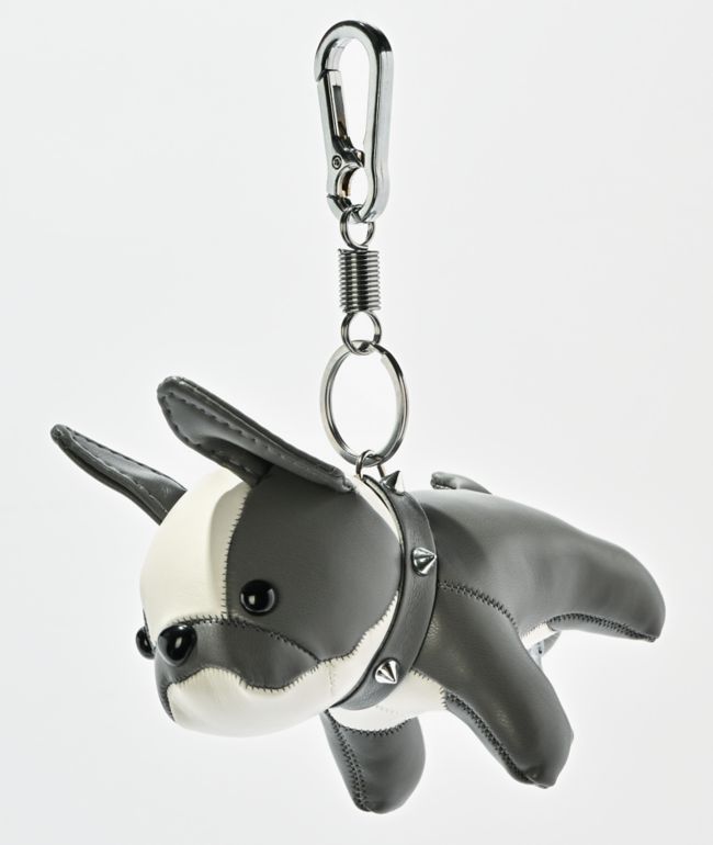 Petals and Peacocks Dog Eat Dog Grey Plush Keychain - Petals and Peacocks