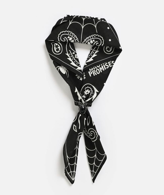 Broken Promises Arachnid Black & White Bandana Necklace - Broken Promises