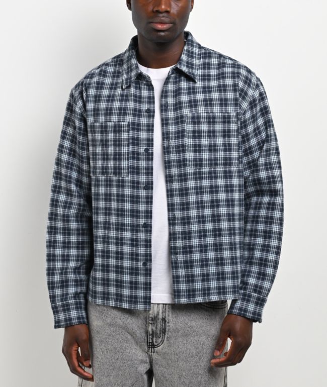 Empyre Boxy Blue Flannel Shirt - Empyre