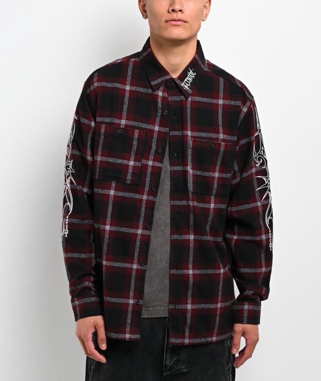Vitriol Initial Black & Red Flannel Shirt - Vitriol