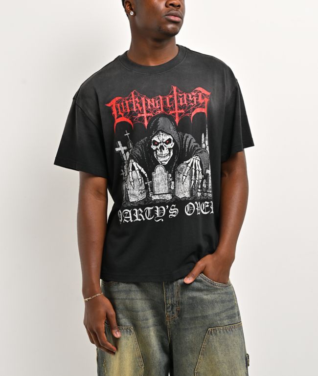 Lurking Class by Sketchy Tank Party's Over Black Wash T-Shirt - Lurking Class by Sketchy Tank