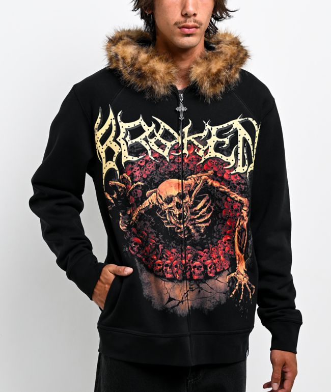 Broken Promises Spelunker Black Zip Hoodie - Broken Promises