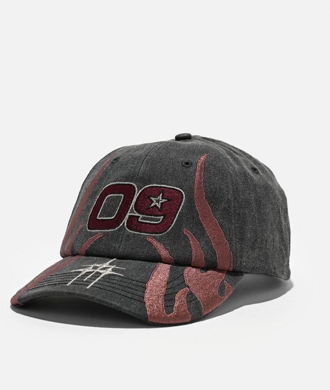 Ninth Hall Ashton Black Wash Strapback Hat - Ninth Hall