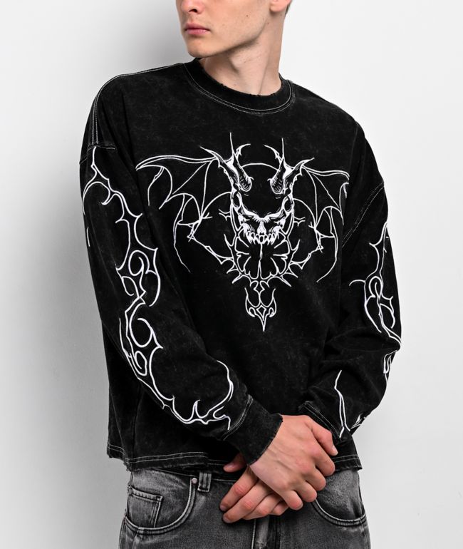 Vitriol Bane Black Wash Long Sleeve T-Shirt - Vitriol