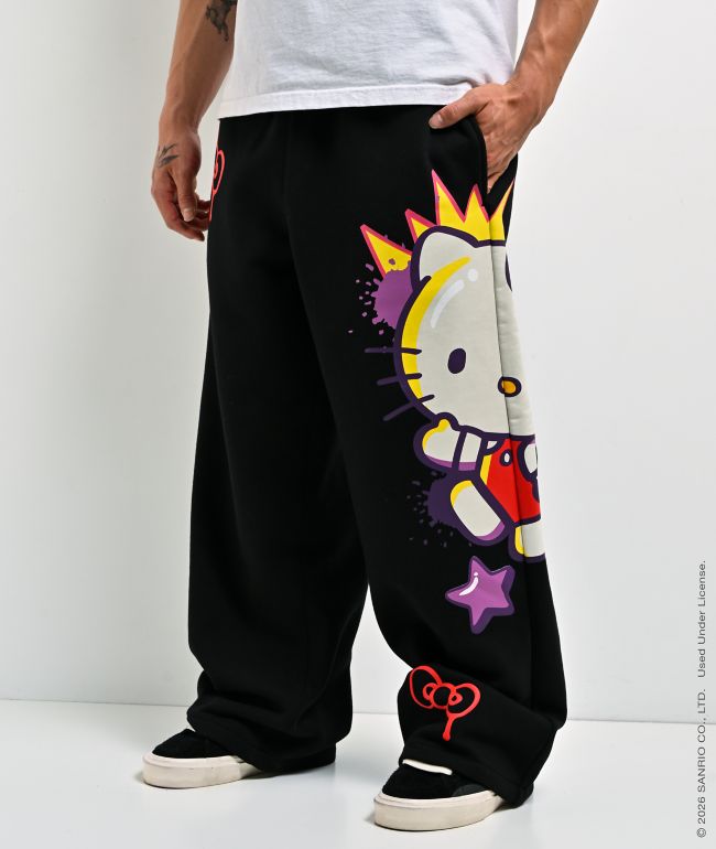 Hello Kitty® and Friends | A.LAB Hello Kitty Tokyo Skate Black Sweatpants - Hello Kitty And Friends