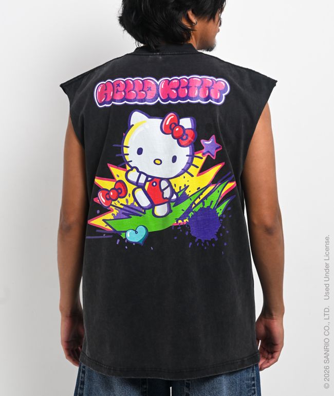 Hello Kitty® and Friends | A.LAB Hello Kitty® Tokyo Skate Black Wash Tank Top - Hello Kitty And Friends