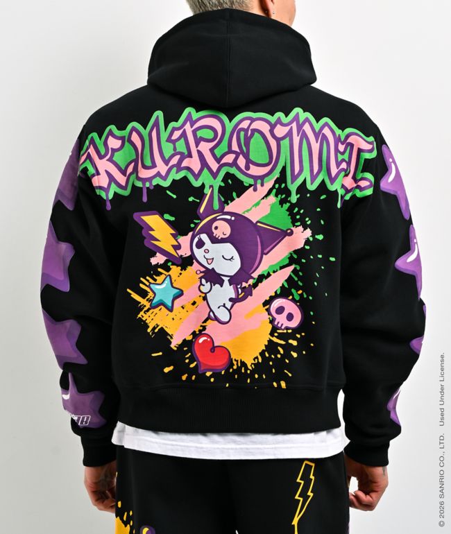 Hello Kitty® and Friends | A.LAB Kuromi™ Tokyo Skate Black Zip Hoodie - Hello Kitty And Friends