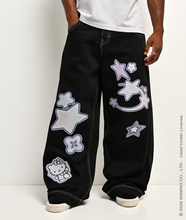 Hello Kitty® and Friends | A.LAB Hello Kitty® Cyber Y2K Mega Black Jeans - Hello Kitty And Friends