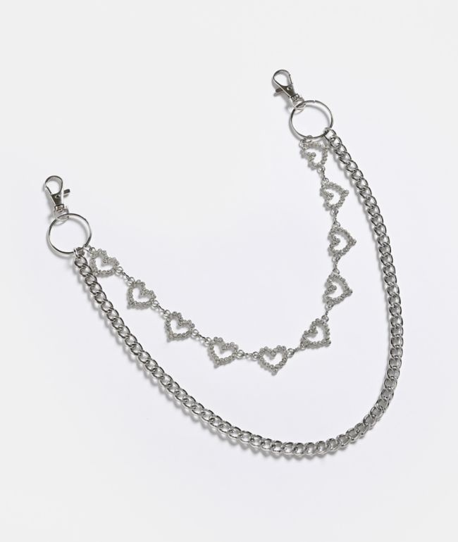Ella Shea Pave Heart Silver Pocket Chain - Ella Shea